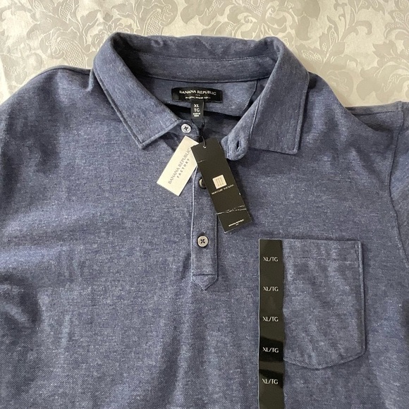 BANANA REPUBLIC S/S Navy Blue Performance Polo Shirt Mens Size XL/TG NWT - Picture 4 of 7